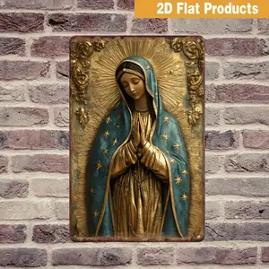 Decorations 1Pc, Vintage Style Virgin Of Guadalupe Metal Sign  Catholic Home Decor With Religious Mary Icon, Farmhouse Wall Art, Christian Gifts, Tin Plaque For Church, And Mexican Kitchen Wall Decor, 12X8 Inches/30X20Cm Vintage Dad's summerwins