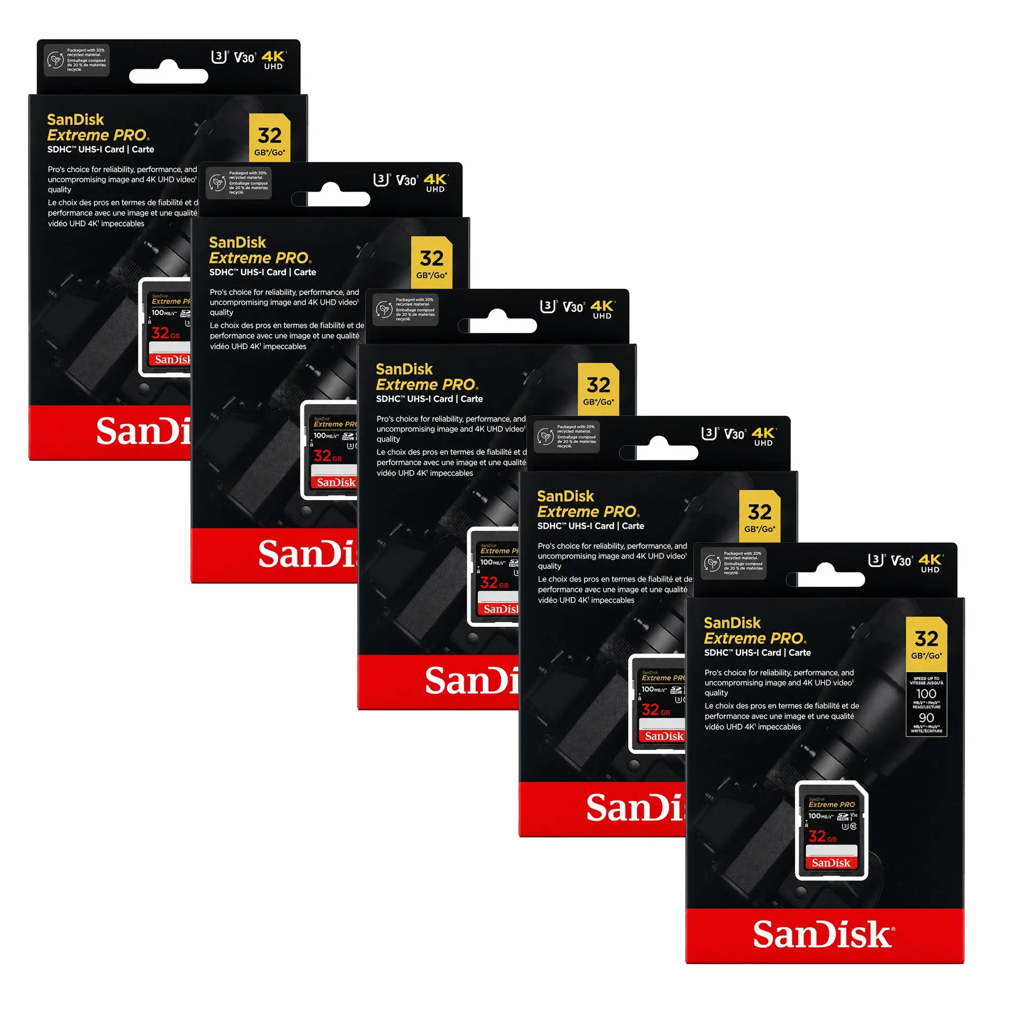 SanDisk Extreme Pro 32GB SDHC UHS-I Memory Card 5-Pack