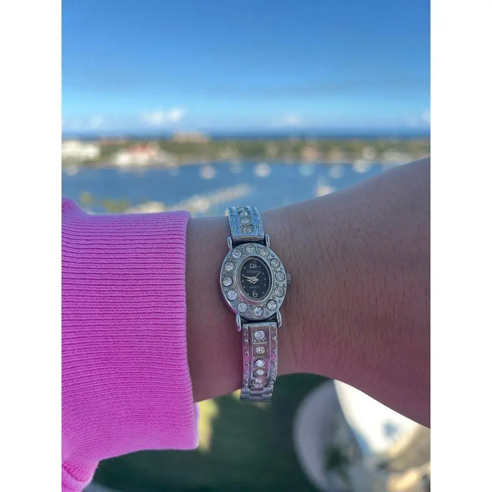Black Dial Diamonte Watch