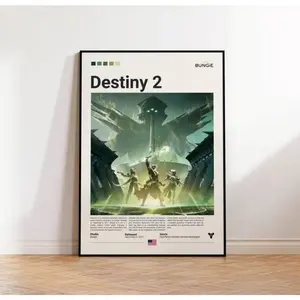 Dopamine Decor Bedroom Poster Destiny 2 Poster, Video Game Poster, Gift For Destiny Fan, Gamer Gift-Unframed Canvas Game Poster Decoration Photo Colorful Ornaments Wall Print