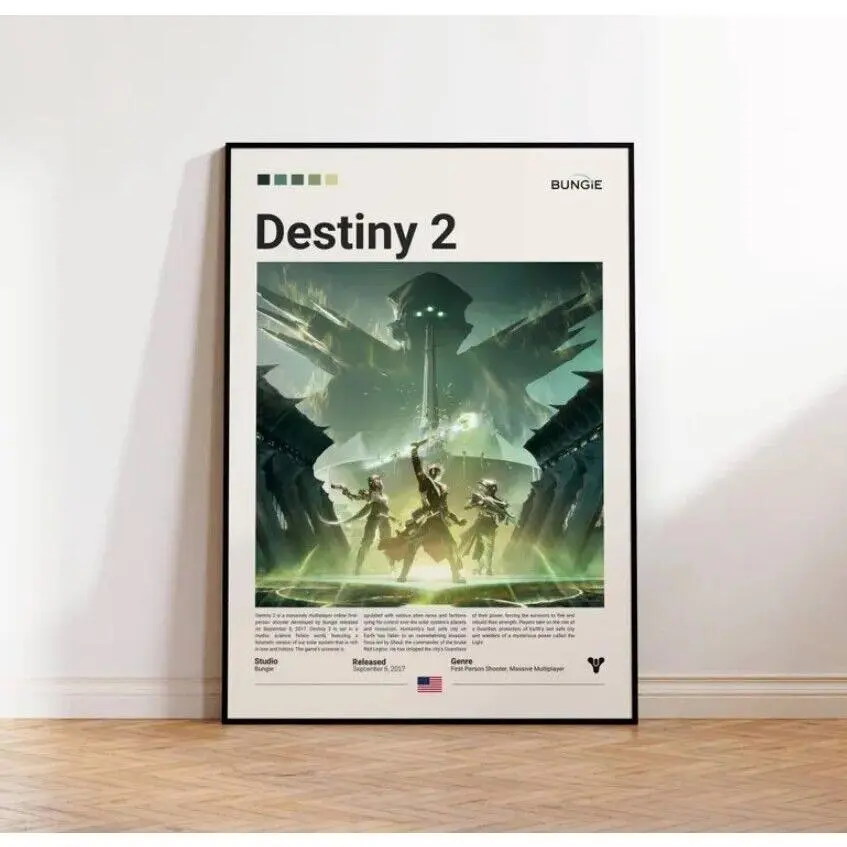 Dopamine Decor Bedroom Poster Destiny 2 Poster, Video Game Poster, Gift For Destiny Fan, Gamer Gift-Unframed Canvas Game Poster Decoration Photo Colorful Ornaments Wall Print