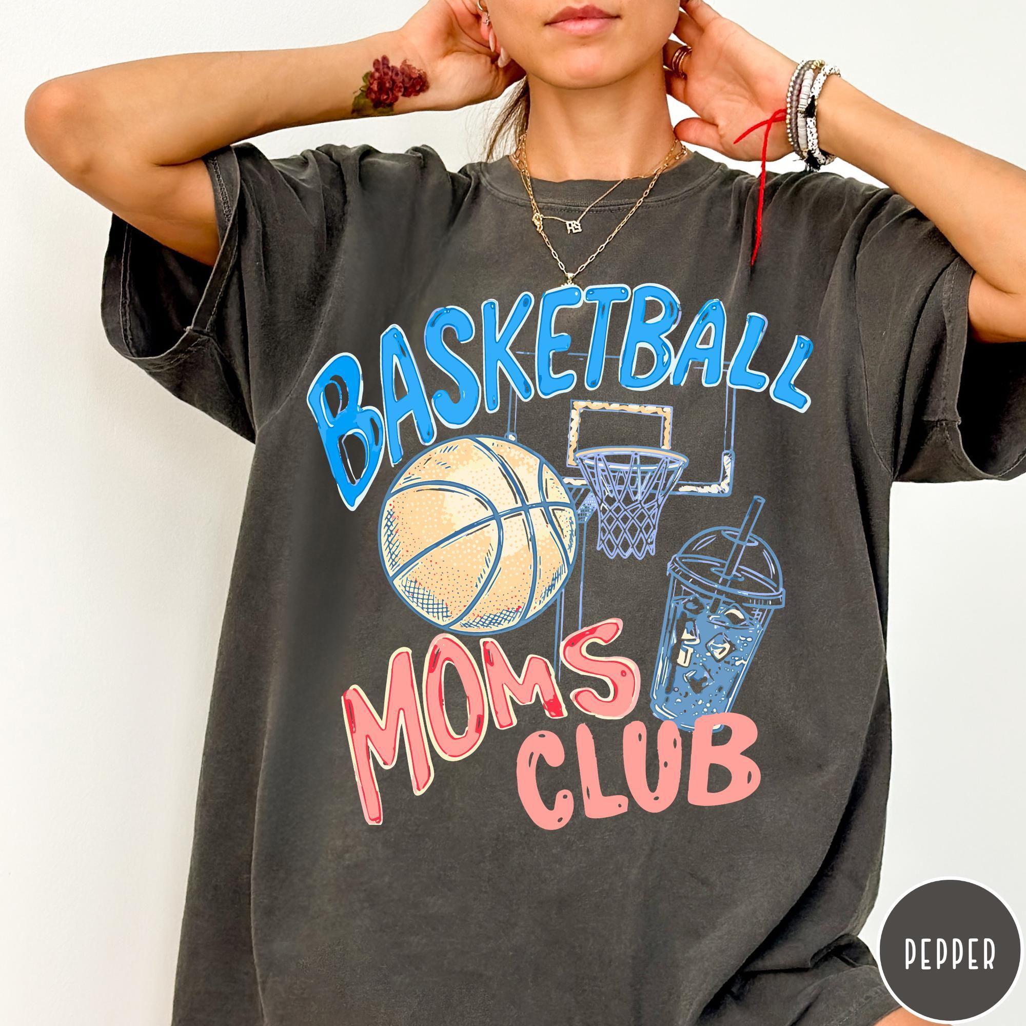 Comfort Colors Basketball Moms Club Comfort Colors T-Shirt, Gameday Doodle Basketball Tee, Trendy Women’s Basketball Shirt, Sports Mom Shirt, Game Day Tee Cotton Graphic Tees Funny Shirt Tee
