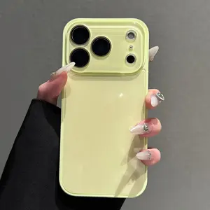 Fresh Candy Color Series – Skin-Feel Crystal Clear Case for iPhone 17/16/15/14/13 Air/Pro/Pro Max, 16/15/14 Plus – Soft TPU Bumper + Hard PC Back – Full Lens Coverage – Cute Minimalist Pink & White