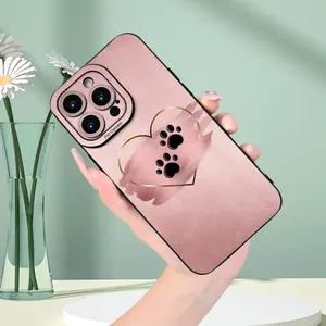 Creative Simple Heart Dog Paw Phone Case, TPU Shockproof Full Protection Case, Suitable for iPhone 17/16/15/14/13/12/11 PRO MAX PLUS AIR E XS and PROMAX MINI, Ideal Gift for Friends and Family, MS1994