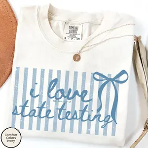 I Love State Testing Funny Teacher Comfort Colors Shirt, Standardized Test Humor, Teacher Testing TShirt, End Of School Year Shirt, School Test Day Tee, Funny Teacher Shirt Soft Cotton