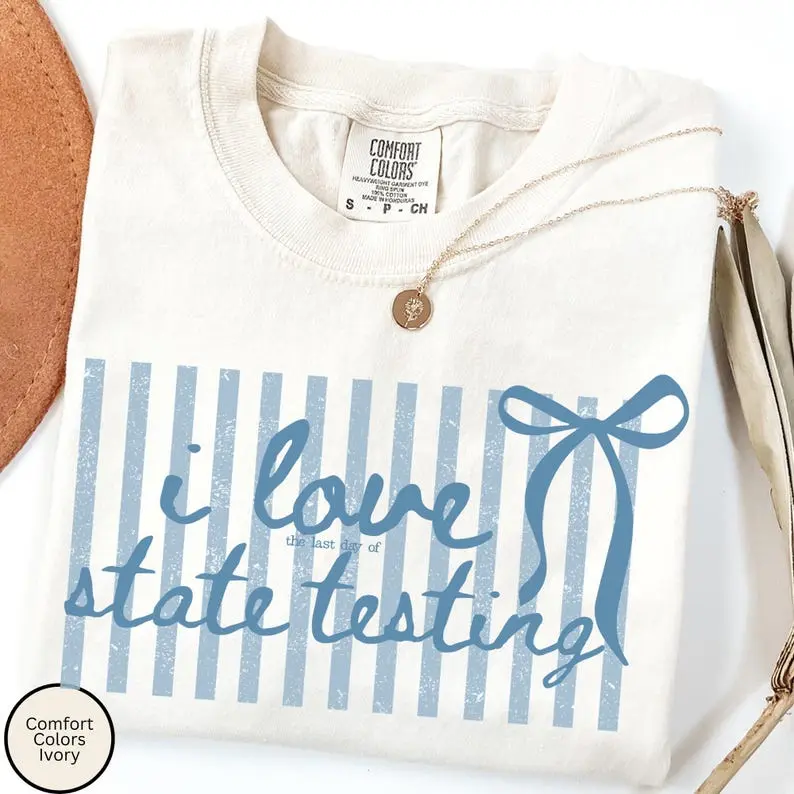 I Love State Testing Funny Teacher Comfort Colors Shirt, Standardized Test Humor, Teacher Testing TShirt, End Of School Year Shirt, School Test Day Tee, Funny Teacher Shirt Soft Cotton