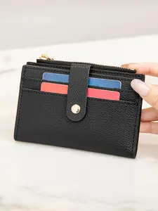 Foldable wallet, stylish and compact lightweight women's wallet, women's minimalist wallet, compact double fold design, buckle style, multiple card slots, stylish and durable, perfect gift for birthdays and anniversaries