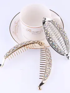 Rhinestone Decorated Banana Clip, Elegant Simple Hair Accessories for Women & Girls, Trendy All-match & Exquisite Hair Clip, Flower Hair Clip for Birthday Gift, Goddess Hair Clip