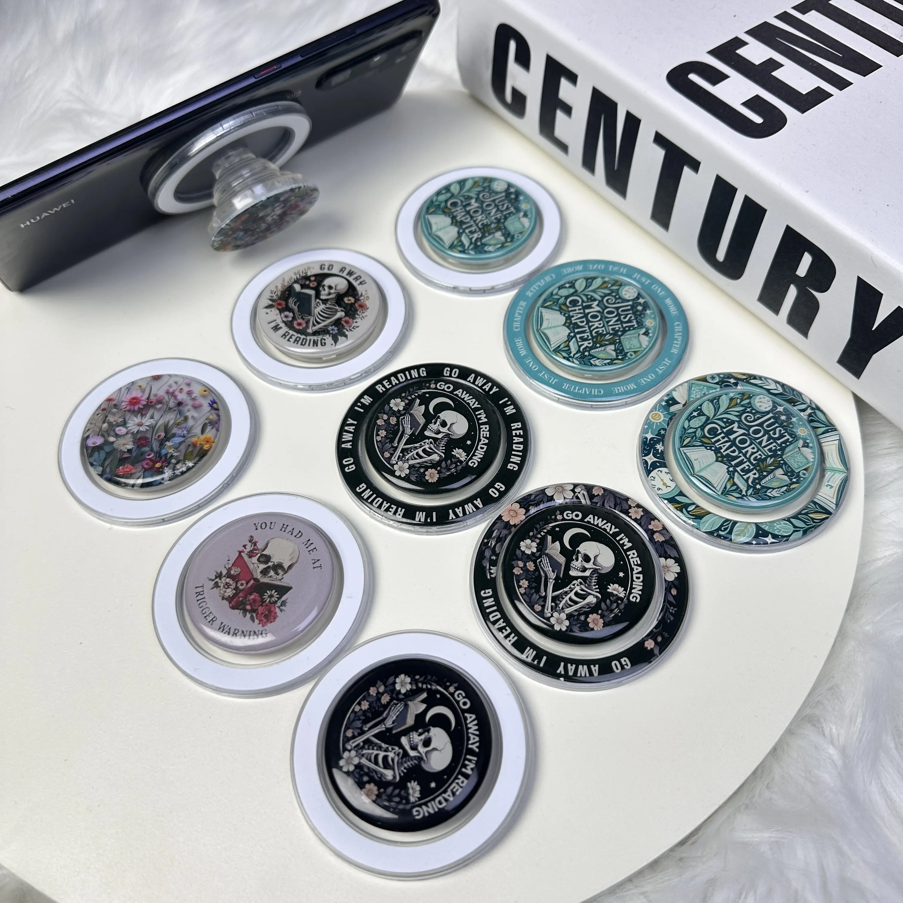 Go Away i'm Reading Book Lover Booktrovert Librarianbookish PopSockets PopGrip for MagSafe