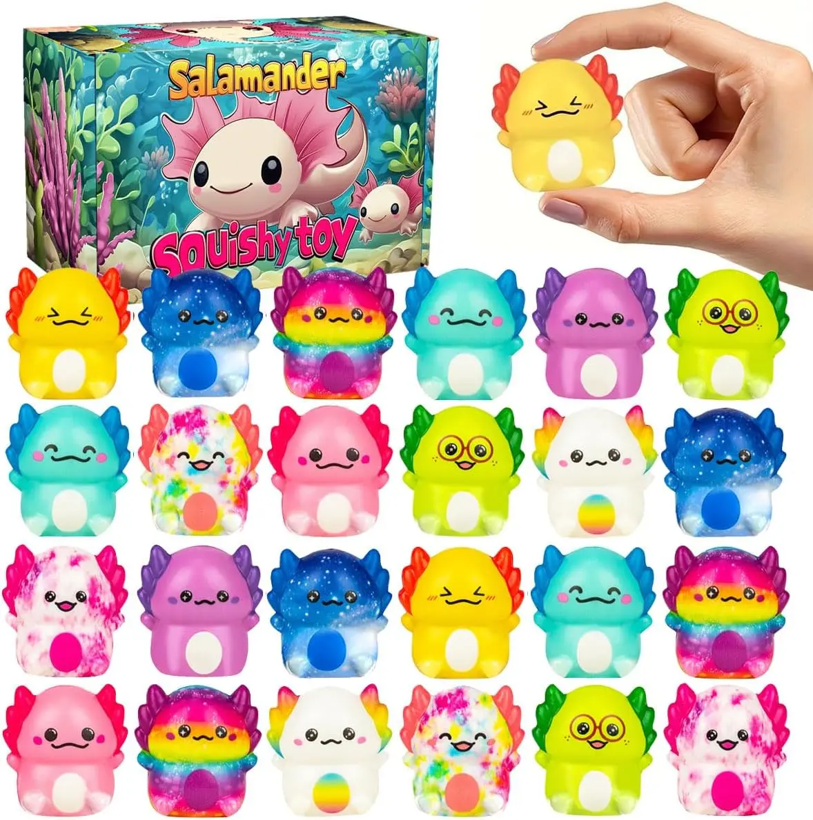 24PCS Taba Dumpling Squishy Pack, 12 Colors Kawaii Squishy Fidget Toys, Cute Squishy Stress Relief Toys for Kids, Soft Sensory Squeeze Toys, Party Favors, Birthday