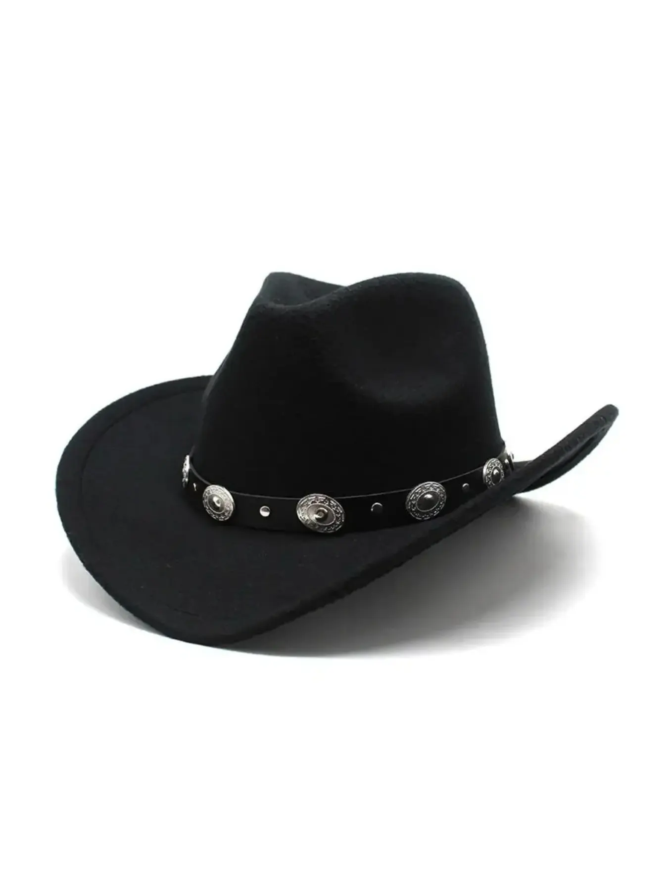 New Vintage Western Classic Cowboy Hat Casual Hat Comfortable Roll Up Brim Belt Buckle Cowgirl Fedora Cowgirl Church Sombrero Hombre Caps High Quality Hat