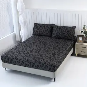3pcs Leopard Print Bedding Set, Includes 1 Fitted Sheet and 1 or 2 Pillowcases, Polyester Material, Digital Printing, All Seasons Use