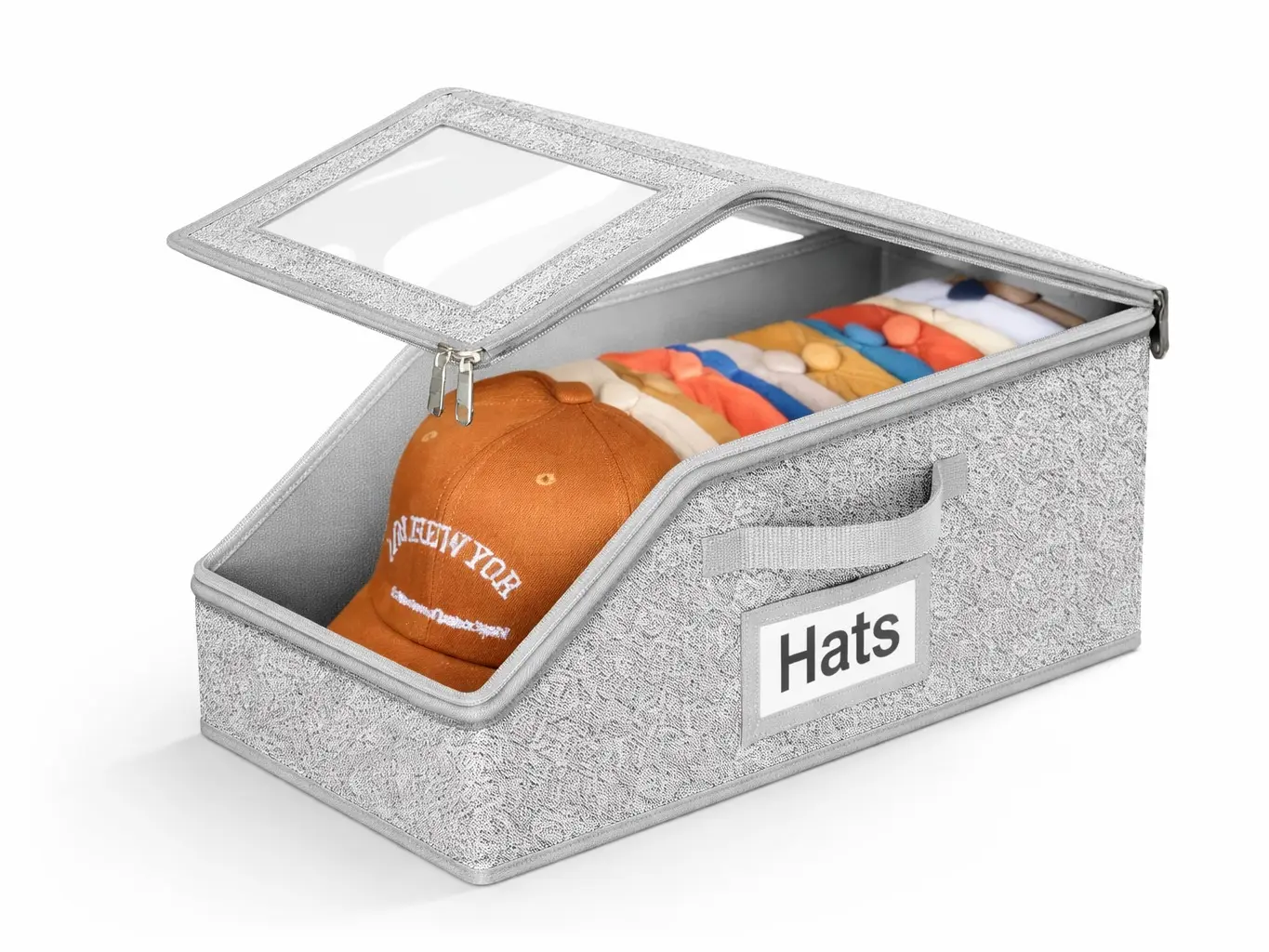 Stackable Hat Storage Organizer, Stackable Baseball Cap Storage Box, Foldable Hat Organizer, Folding Storage Box,Toy Storage dustproof