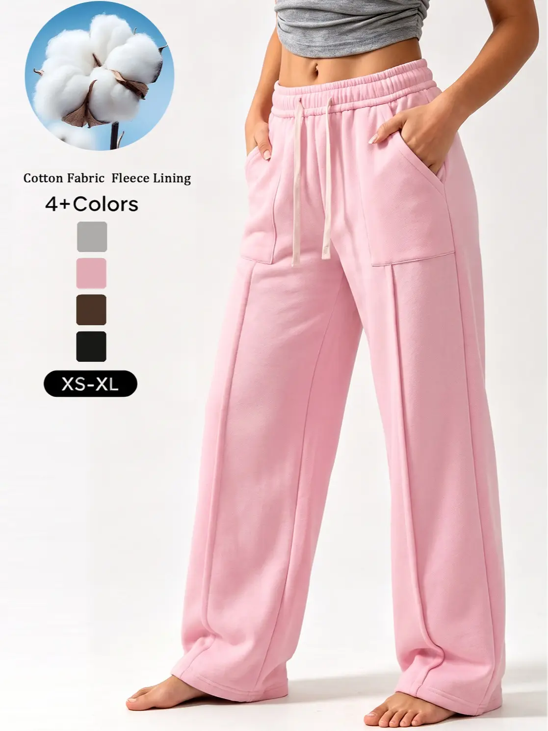 Echo Attire women’s wide-leg, loose-fit athletic pants, buttery soft for everyday jogging, fleece-lined ultra-soft comfortable long pants, sporty casual bottoms