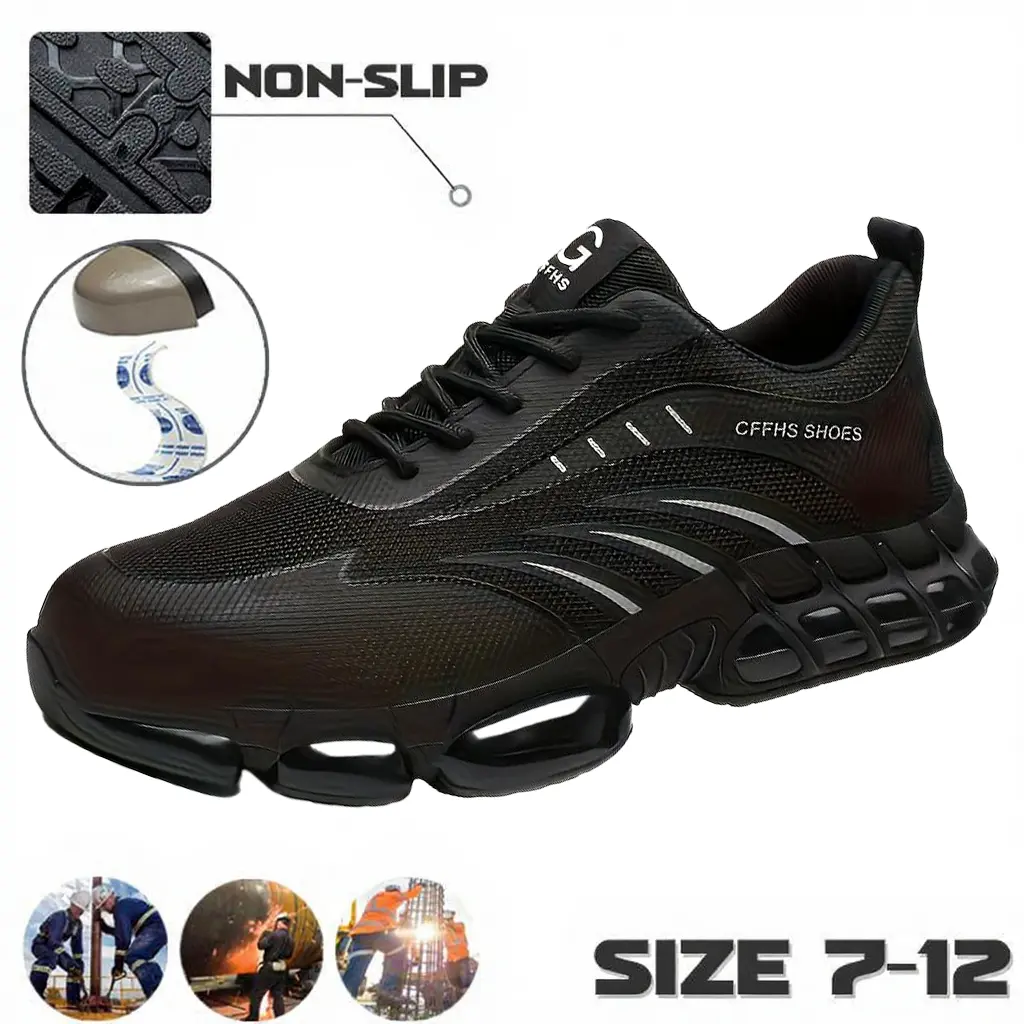 Bao Tai Lightweight Outdoor Safety Shoes Anti-Smash Anti-Puncture Lace-Up Non-Slip Workouts