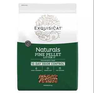 ExquisiCat Naturals Multi-Cat Pine Pellet Cat Litter - Unscented, Low Dust, Low Tracking, Natural 40lb