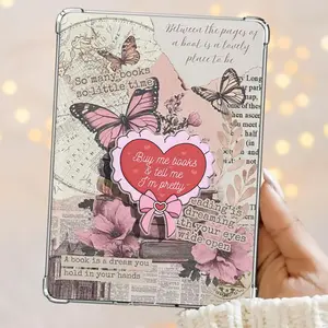 Buy Me Book And Tell Me I'm Pretty Pink Bow Coquette Red Heart Girlie Magnetic Kindle Grip Book Lover Cute Bookish Kindle Accessories Phone Holder PopSocket Phone Grip Magnetic Pop Socket Phone Grip