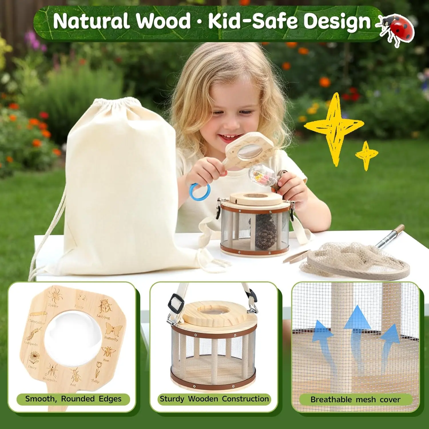 GAGAKU Kids Bug Catching Kit with Backpack - 8 in 1 Outdoor