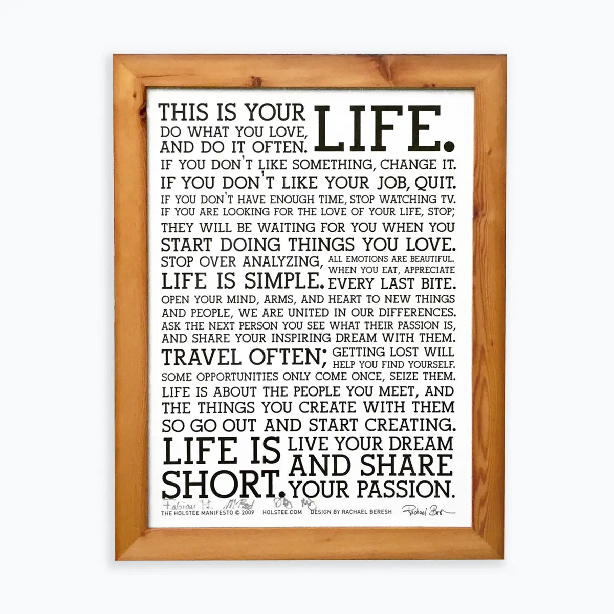 Signed Holstee Manifesto Poster