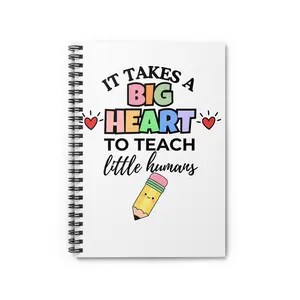 It Takes a Big Heart to Teach Little Humans Notebook | Cute Teacher Gift | Teacher Appreciation Spiral Journal | Preschool Teacher Gift