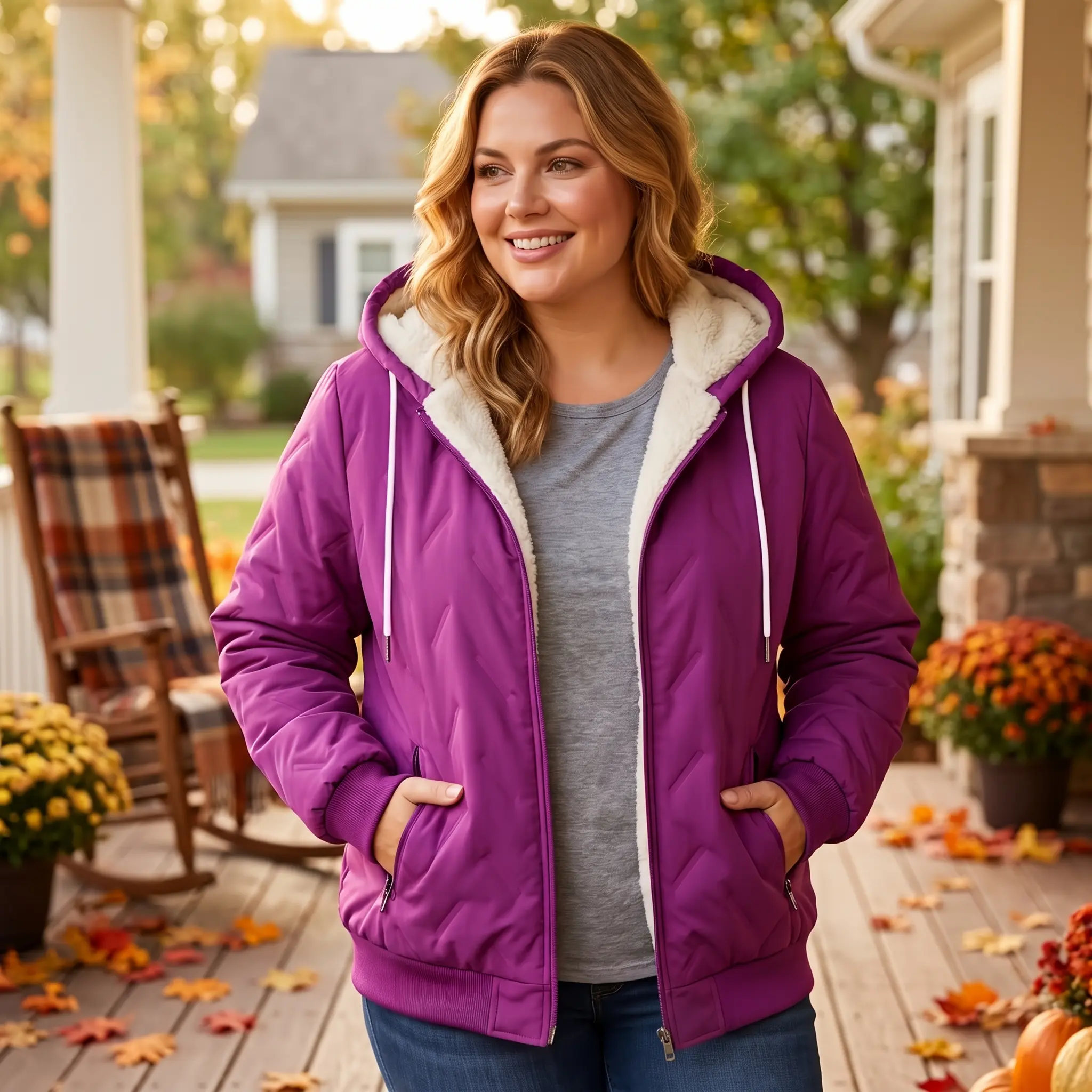 【JOGWAVE】Women’s Autumn/Winter New Casual Warm Fleece Hooded Sweatshirt Jacket