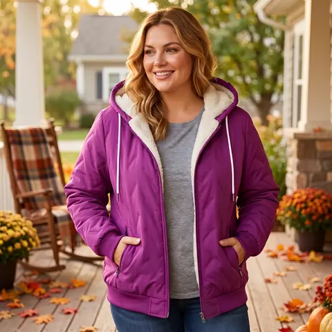【JOGWAVE】Women’s Autumn/Winter New Casual Warm Fleece Hooded Sweatshirt Jacket