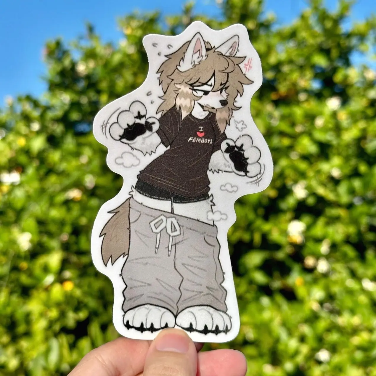 Fry Wolf Dog Furry Stickers