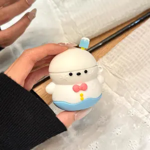 1 Snowman shaped earphone case, durable silicone earphone case with anti drop function, Apple wireless Bluetooth earphone case, suitable for AirPods 1/2/3/4/pro/pro 2/pro 3