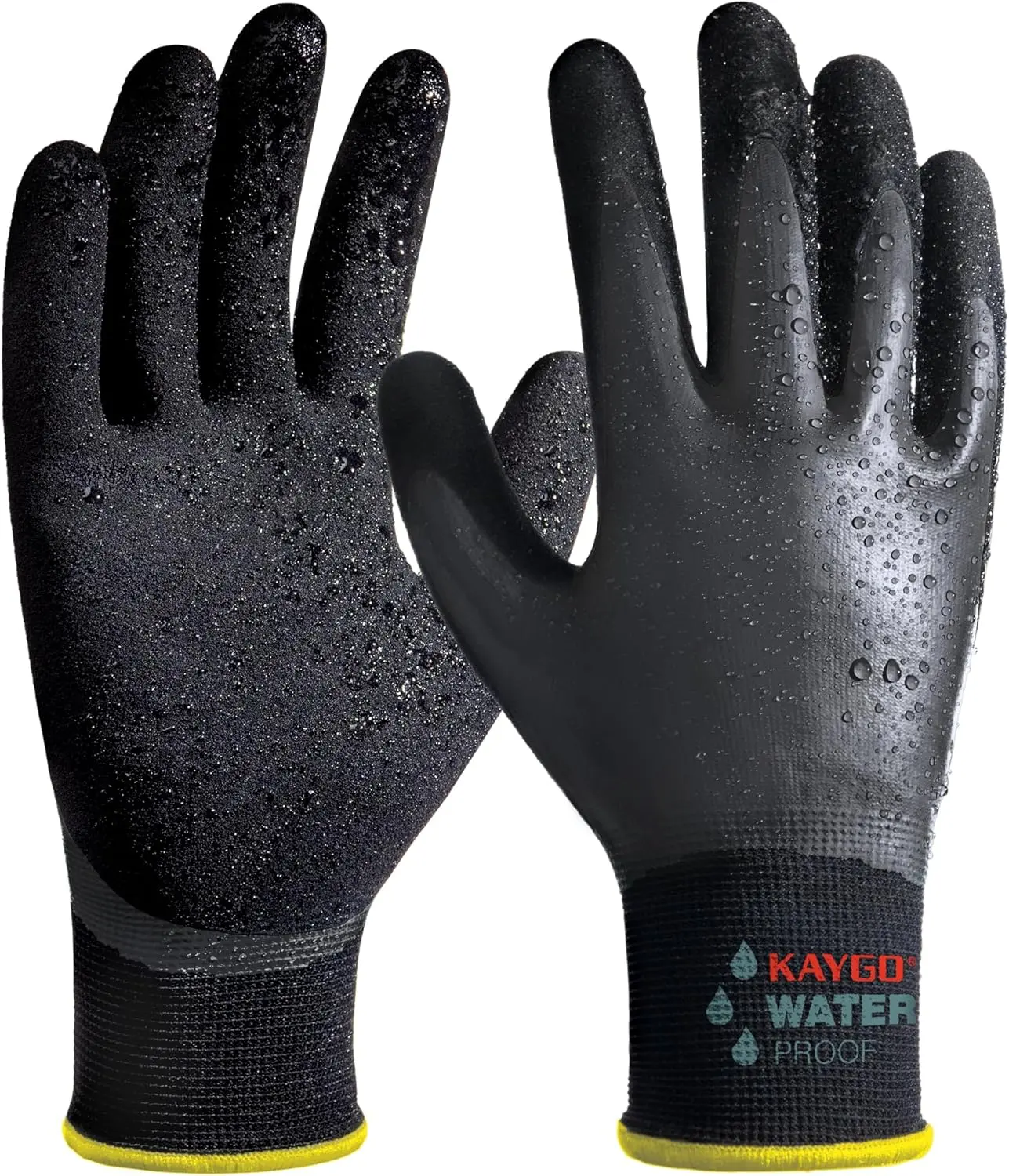Waterproof Work Gloves, Non-Slip Double Latex Coated, KG150 | Lightweight & Durable, Excellent Grip for Gardening, Construction, Fishing & Cleaning, for Men & Women