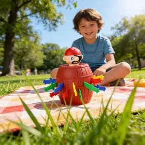 Popular Fun Mini Toys 18pcs Pirate Barrel Shatter Explode Party Game Set, Suitable for Children's Educational Interactive Family Toys, Durable with Smooth Edges, Child-friendly Operation, Easy-to-use Reusable Fun Prank Game Toy