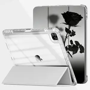 Tablet Case Compatible With samsung galaxy tab A9 A9+ A8 A7lite S7 S8 S9 S10FE S9+ S9plus S9FE Acrylic Casing With Pen Slot Auto Sleep Cover Anti Fall Soft Rubber Shell﻿