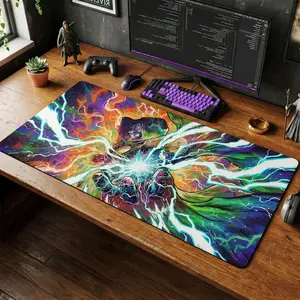 Doctor Doom Desk Mat, Superhero Gaming Setup, Custom Keyboard Pad & Chair Mat