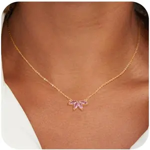 Moodear Necklace for Women Trendy Dainty Pendant Tiny Chain Birth Charm Necklace Birthday Gifts for Mother Friends Jewelry
