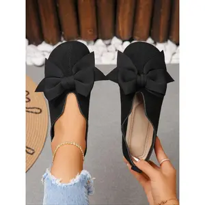 Women's Casual Comfortable Fashion Mary Jane Shoes, Round Toe Bow Single Sole, Perfect for Dresses and Pants, Versatile for Various Occasions