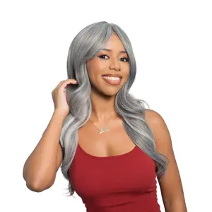 21-Inch Salt & Pepper Blend Grey Layered Butterfly Cut Synthetic Wig | 【Heat Resistant】【Cap Included】 | FSGA