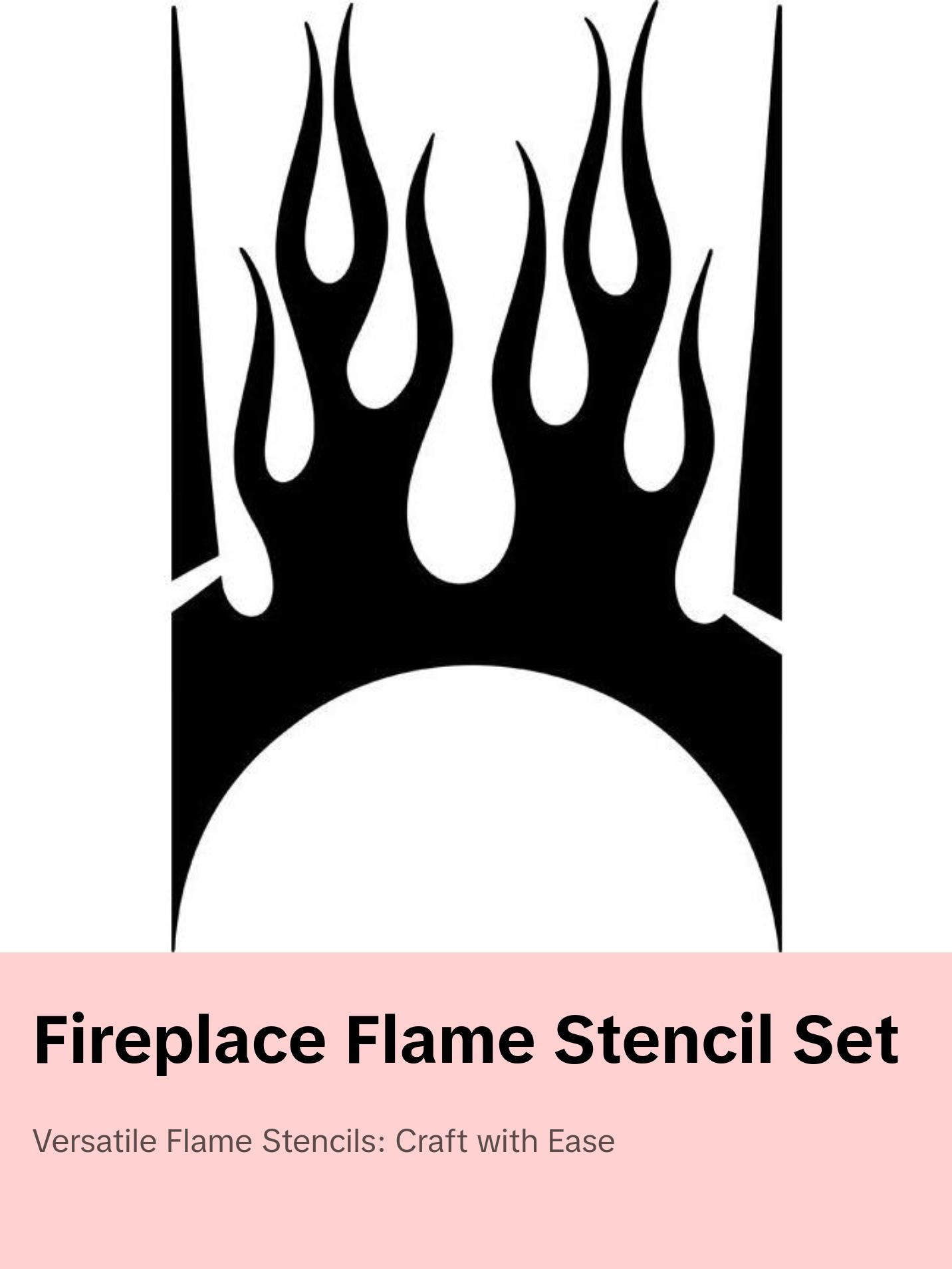 Fireplace Flame Stencil