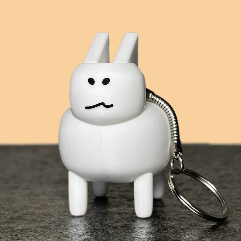 Roblox Forsaken Inspired Gubby Keychain Decor for Bags, 2.8 in (7*6*5cm) 78g Doll Accessory with Metal Split Ring, Ideal Gift for Fans