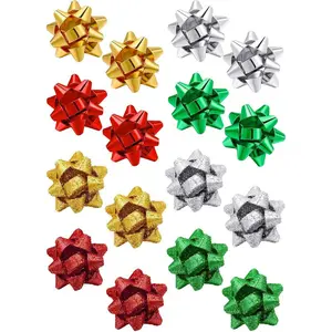 8 Pairs Glitter Christmas Bow Stud Earrings, Holiday Jewelry Set for Women.