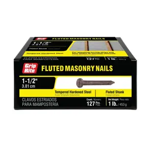 GRIP-RITE 112TFMAS1 #9 x 1-1/2 in. Fluted Masonry Nails (1 lb.) (127/Pack)