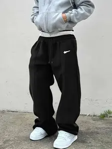 Men's Solid Color Drawstring Waist Sweatpants, Loose Casual Comfy Jogger Pants for Daily Wear, Woven Bottoms for Summer