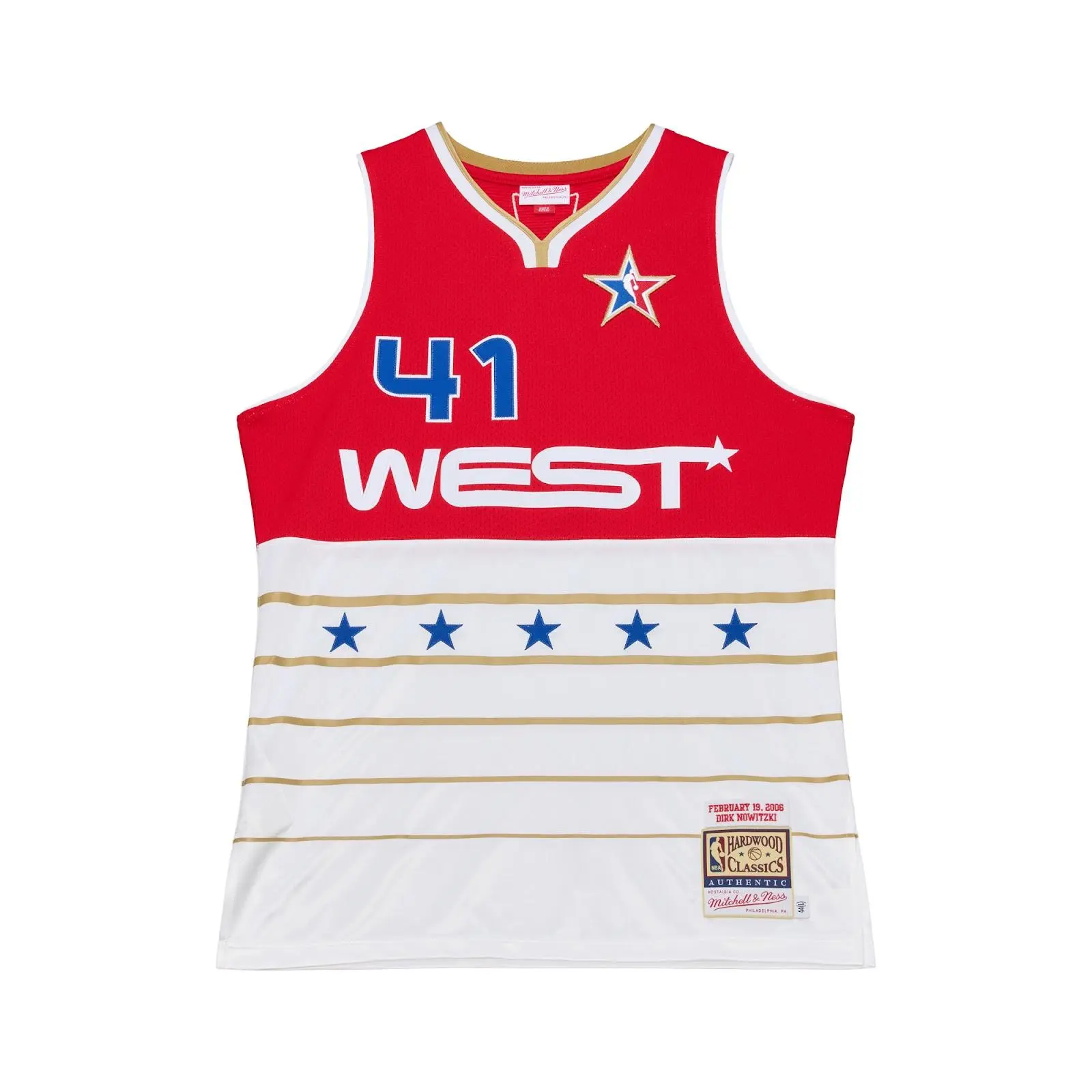Dirk Nowitzki 2006 NBA All-Star Game Red/White Authentic Jersey Throwback Basketball Hardwood Classics Fan Gear Mitchell & Ness