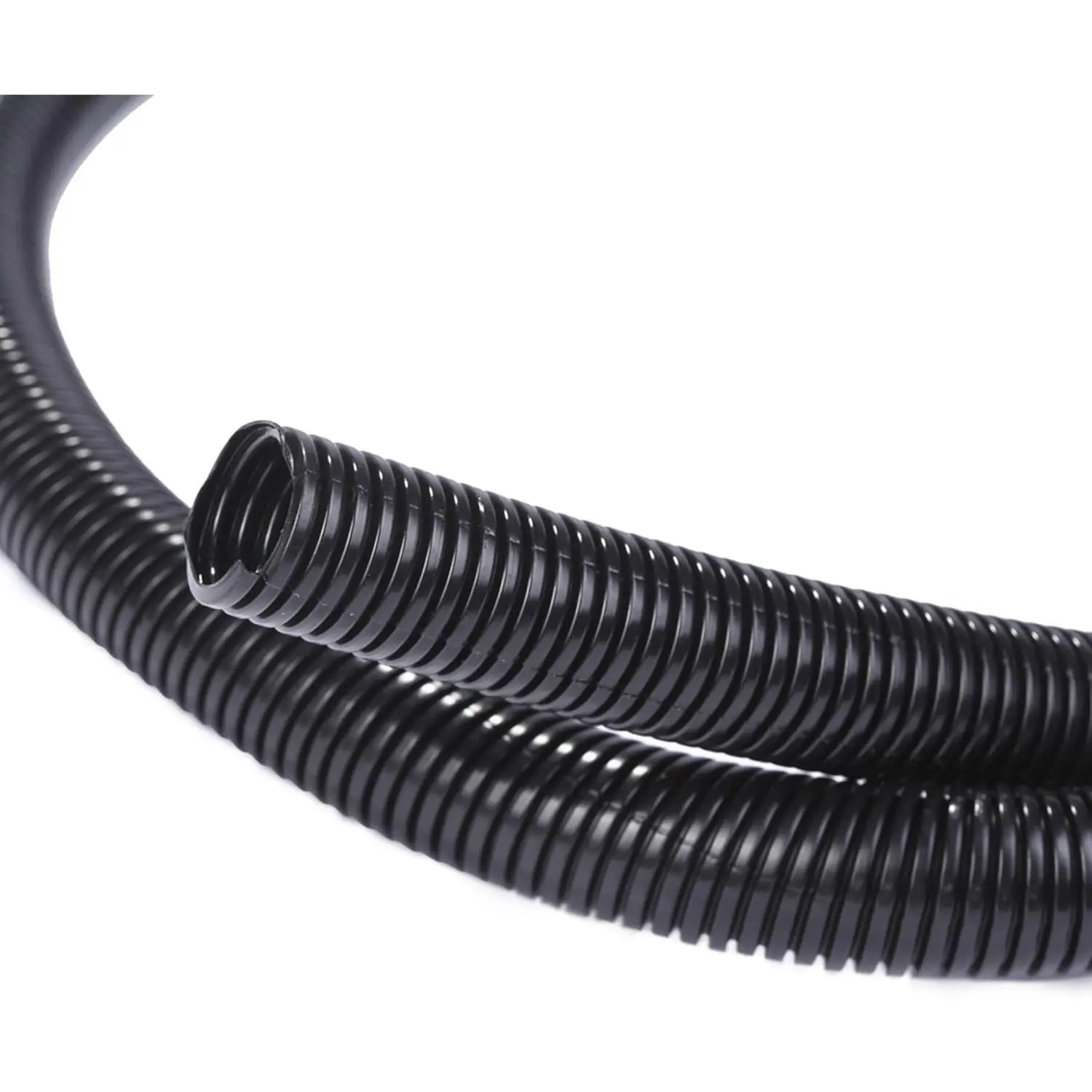 Black 1/4in 25ft Split Wire Loom Tubing Wire Conduit, Home Audio & Video Accessory Setup Solution with Easy Insertion, Cable Protection for Home, Automotive Wiring Harness
