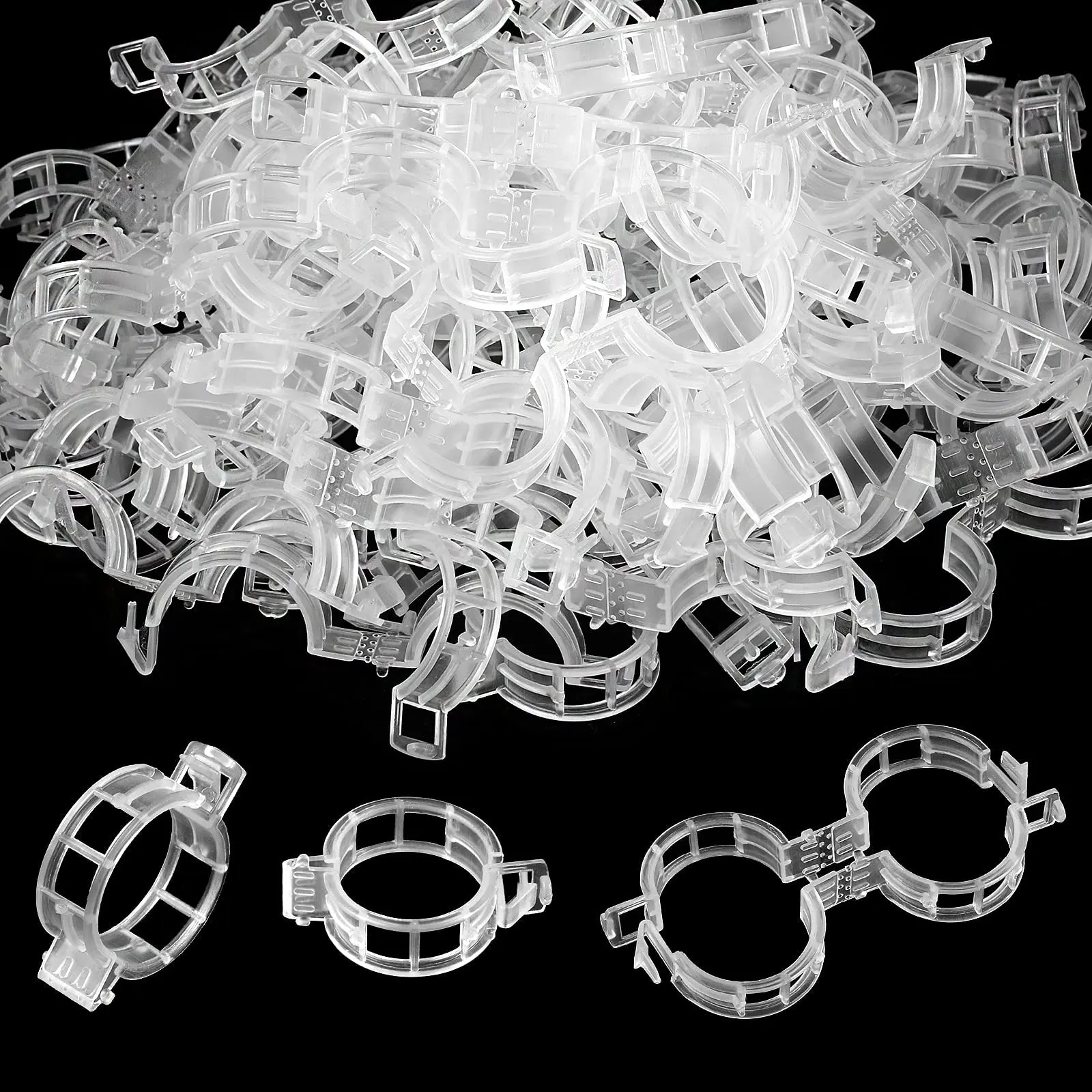 100 Pcs Plastic Trellis Plant Support Clips for Support, Tomato Plastic Trellis Clips, Garden Support Clips for Grape Tomato Vine Vegetables Plants for Upright and Healthy Growth, Vine & Vegetable Support to Keep Plants Upright & Healthy (White)