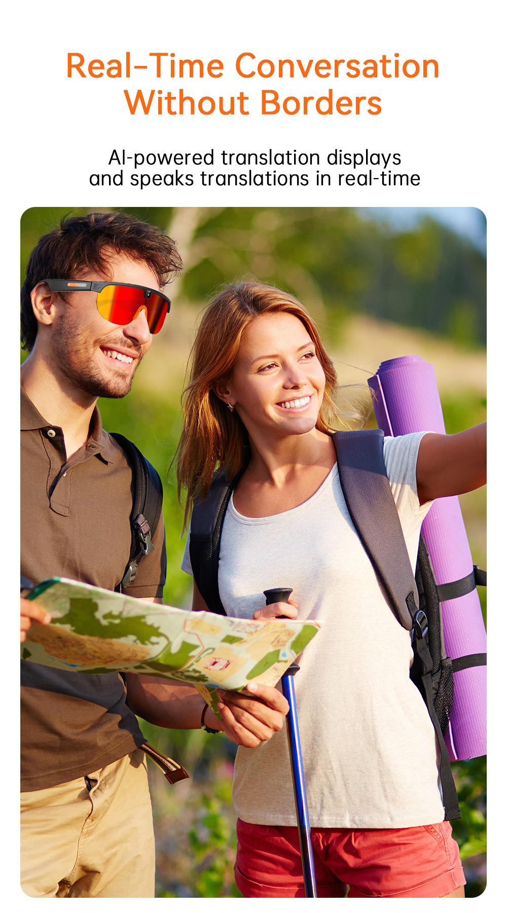 2026 AI Smart Glasses with Camera Dust UV Proof Cycling Sports Goggles- HD Video Recording Glasses with Audio, Music Playback, Wireless Call, Touch Control, Real-Time Translation, AI Object Recognition, for Men Women, Translation Glasses