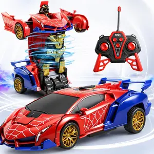 RC Transforming Spider Car Toy for Kids, 2.4GHz Remote Control Sports Car with Robot Mode, Spray Mist, Lights and Action Driving Play