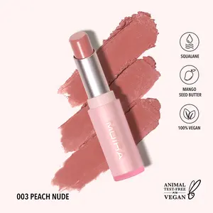 MOIRA | Signature Lipstick (003, Peach Nude) | Creamy Lightweight Lipstick with Glossy Shine, Non-Sticky Finish | Infused with Mango Butter & Squalane for Hydrating Comfort