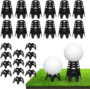 Golf Simulator Tees, 24Pcs Plastic Golf Mat Tees for Home, Outdoor or Indoor Golf Tees for Training, Practice Golf Tees for Winter Turf and Driving Range, Pack of 12 Tall & 12 Small Rolitwils