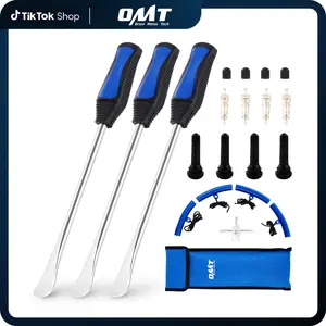 Orion Motor Tech 11.5/ 14.5" Tire Spoon Kit, 20pc Tire Changing Tool for Motorcycle Dirt Bike Lawn Tractor Bicycle, Motorcycle Tire Changer Tire Removal Tool with 4pc Rim Covers Valve Tool Valve Cores