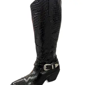 WOMENS SNAKE PRINT WESTERN BOOT WITH BUCKLE DETAIL TRISTEN Footwear Walking Shoes Casual