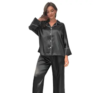 Women's Silk Pajama Sleepwear 2 Piece Set